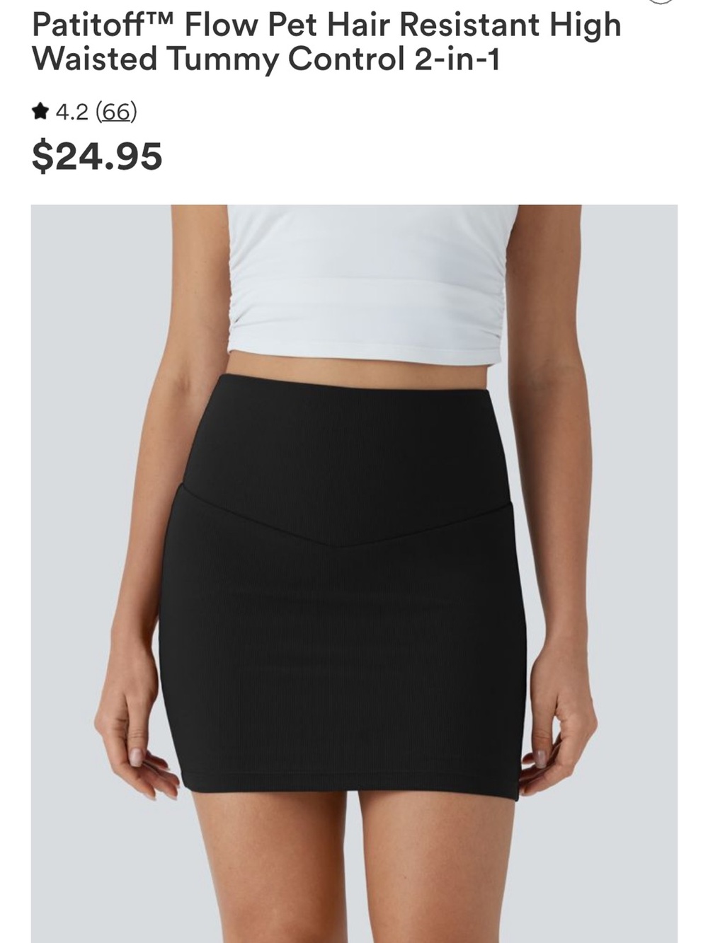 HALARA Black High-Waisted Mini Skirt